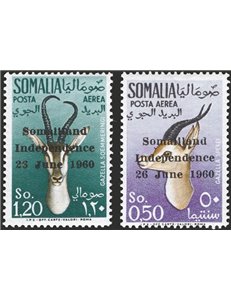 Somalia Repubblica - 1960 - P.A. Francobolli di Somalia Afis soprast. “Somaliland Independence 26 June 1960” in occasione della 