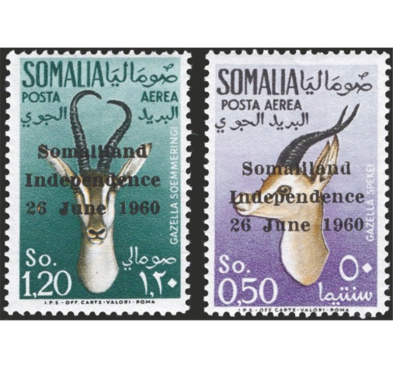 Somalia Repubblica - 1960 - P.A. Francobolli di Somalia Afis soprast. “Somaliland Independence 26 June 1960” in occasione della 