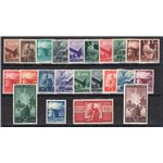 1945/48 - Democratica, serie n° 543/65 con ottima centratura. Cert.: IC. Cat. € 2.025 (**)