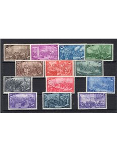 1948 - Risorgimento, serie n° 580/91 + Ex 32. Cert.: IC. Cat. € 700 (**)