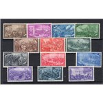 1948 - Risorgimento, serie n° 580/91 + Ex 32. Cert.: IC. Cat. € 700 (**)