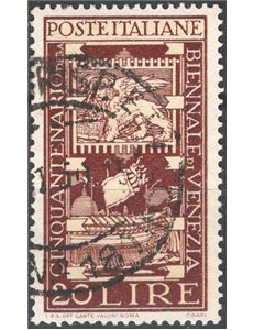 1949 - Biennale di Venezia 20 £ della II tiratura, Sass. Spec n° 61. Cat. € 125 (U)