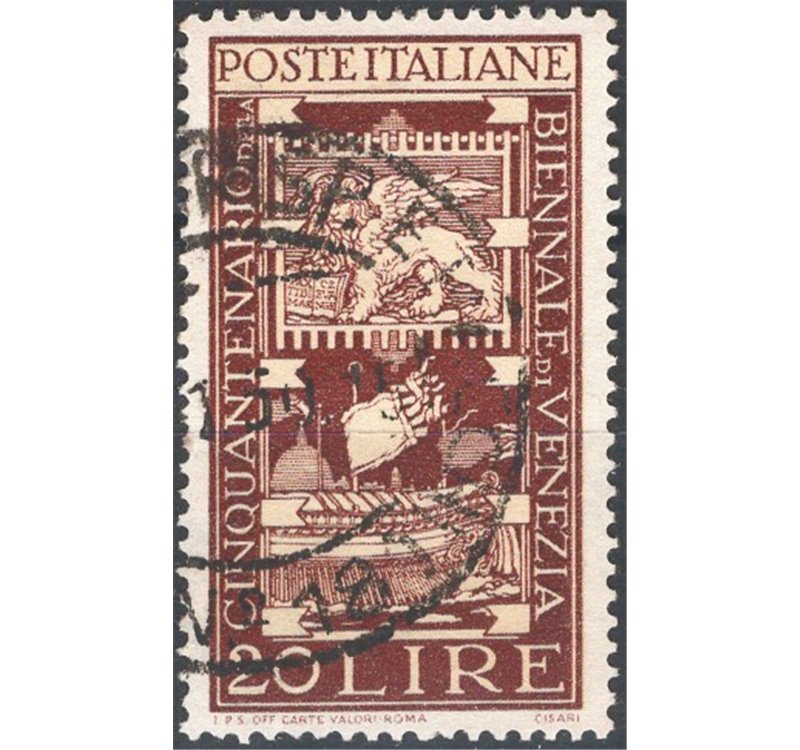 1949 - Biennale di Venezia 20 £ della II tiratura, Sass. Spec n° 61. Cat. € 125 (U)