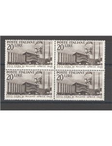 1949 - Fiera di Milano, n° 598 in quartina. Cat. € 70 (**)
