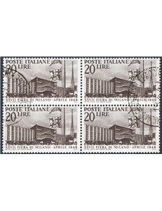1949 - Fiera di Milano, n° 598 in quartina. Cat. € 50 (U)