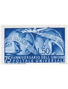 1949 - UPU £ 50 azzurro, n° 599. Cat. € 70 (**)