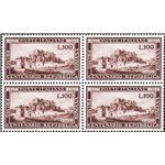 1949 - Repubblica Romana 100 £, n° 600 in quartina. Cert.: Partenophil. Cat. € 1.450 (**)