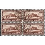 1949 - Repubblica Romana 100 £, n° 600 in quartina. Cert.: IC. Cat. € 1.600 (U)