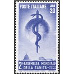 1949 - Sanità 20 £ violetto, n° 607 in quartina. Cat. € 50 (**)