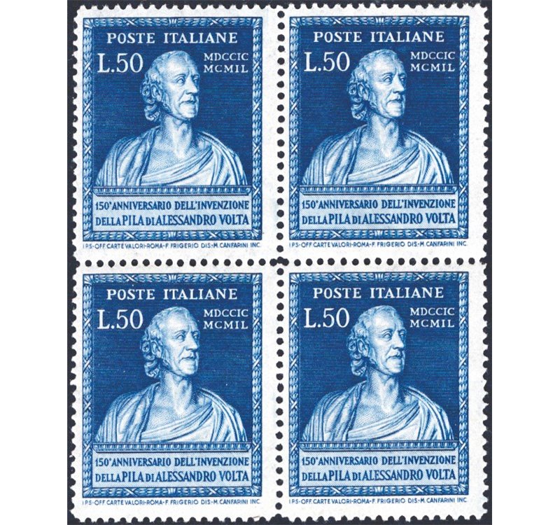 1949 - Volta, serie n° 611/12 in quartina. Cert.: Partenophil. Cat. € 550 (**)