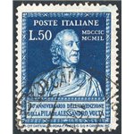 1949 - Volta 50 £ azzurro dent. 14¼x14¼, posiz. di filigrana “NS”, Sass. Spec. n° 76. Cat. € 130 (U)