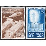 1951 - Fiera di Milano, serie n° 657/58. Cat. € 125 (**)