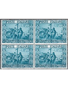 1951 - Colombo, n° 660 in quartina. Cat. € 85 (**) 