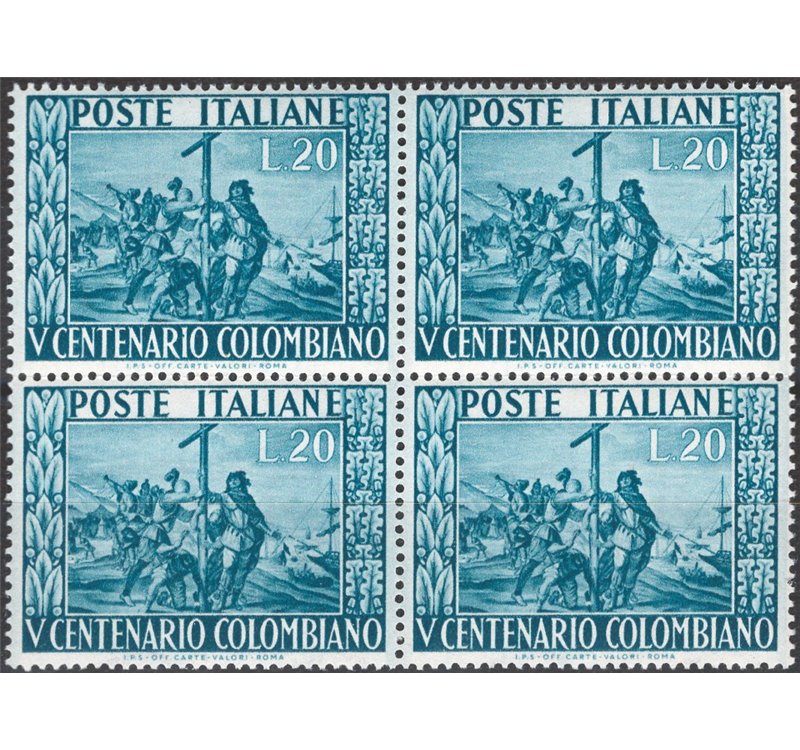 1951 - Colombo, n° 660 in quartina. Cat. € 85 (**) 