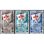 1951 - Ginnici, serie n° 661/63 con annulli originali della manifestazione. Cert.: Biondi. Cat. € 2.250 (U)