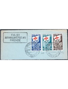 1951 - Ginnici su grosso frammento ed annullati con timbri della manifestazione, serie n° 661/63. Firm.: ED. Cert.: Apicella. Ca