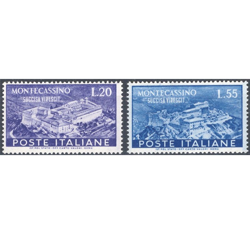 1951 - Montecassino, serie n° 664/65. Cat. € 110 (**)