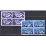 1951 - Montecassino, serie n° 664/65 in quartina. Cert.: IC. Cat. € 475 (**)