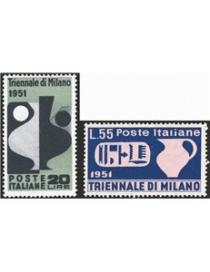 1951 - Triennale di Milano, serie n° 666/67. Cat. € 70 (**)