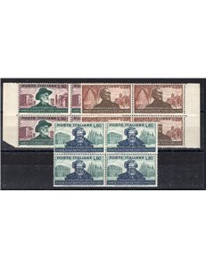 1951 - Verdi, serie n° 677/79 in quartina. Cert.: IC. Cert.: Partenophil. Cat. € 335 (**)
