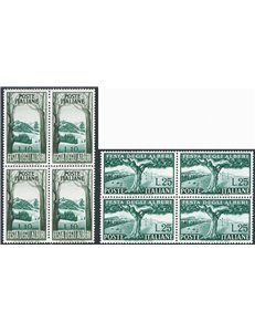 1951 - Alberi, serie n° 680/81 in quartina. Cat. € 50 (**)