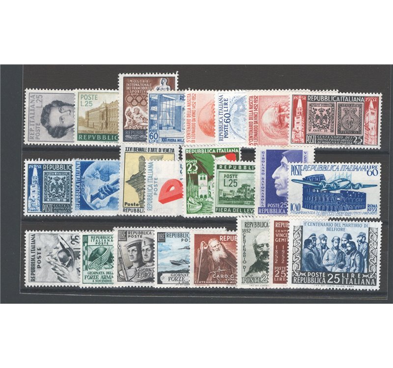 1952 - Annata completa, serie n° 682/705. Cat. € 190 (**)