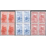 1952 - Leonardo da Vinci, serie n° 686/88 in quartina. Cat. € 150 (**)