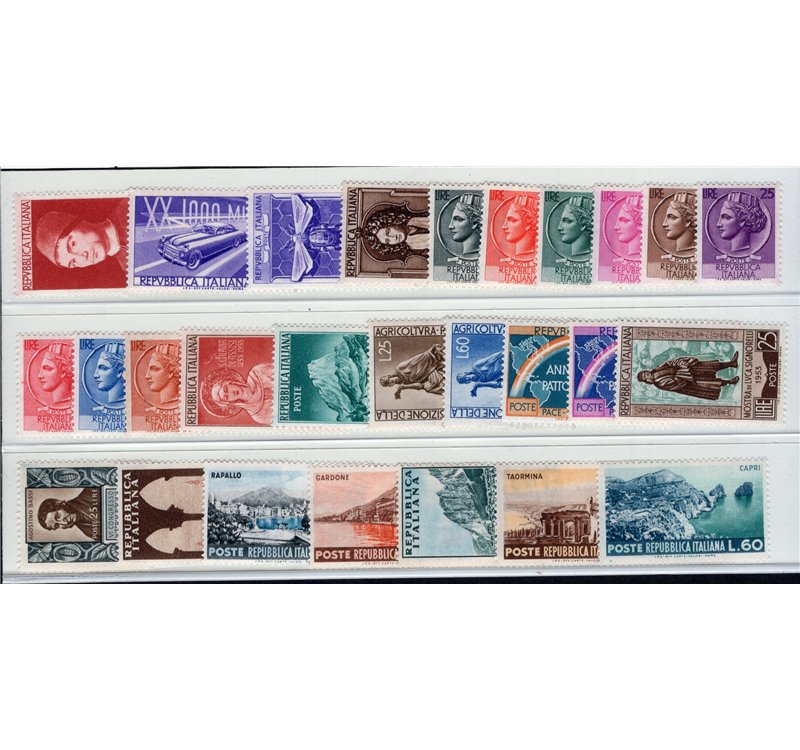 1953 - Annata completa, serie n° 706/32. Cat. € 210 (**)