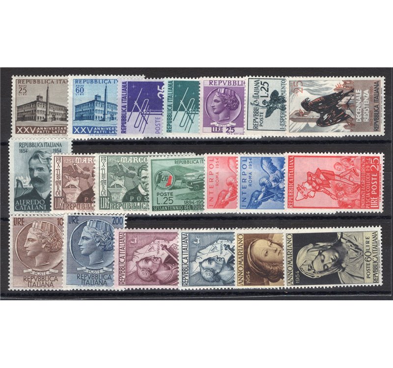 1954 - Annata completa, n° 733/52. Cat. € 220 (**)