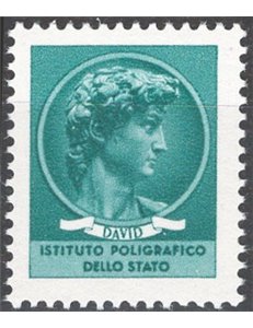 1965 - David di Michelangelo saggio in verde, Sass. Spec. n° P.105. Cat. € 75 (**)