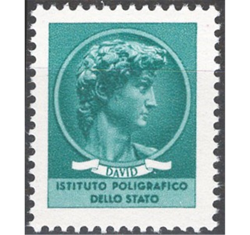 1965 - David di Michelangelo saggio in verde, Sass. Spec. n° P.105. Cat. € 75 (**)