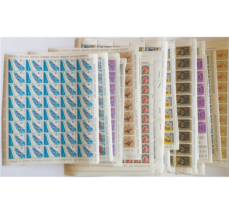 1966 - Annata completa in fogli, n° 1012/33. Cat. € 333,25 (**)