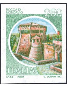 1980 - Castelli 250 £ Rocca di Mondavio non dent., n° 1517. Cert.: IC (**)