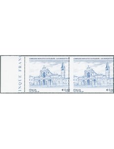 2007 - Monastero di Polirone 0,60 € dent. verticale fortemente spostata in senso orizzontale, coppia orizzontale bordo di foglio