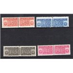 1953/55 - Pacchi in concessione cifra sulle due sezioni filigrana ruota, serie n° 1/4. Cert.: IC. Cat. € 525 (**)