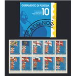 1993 - Emissioni private Lega Nord, Giuramento di Pontida, il libretto con la serie Bandiere (10 valori) (**)