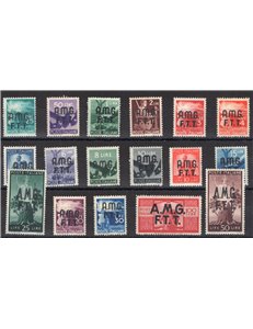 1947/48 - Trieste A, Democratica, serie n° 1/17. Cert.: IC. Cat. € 600 (**)