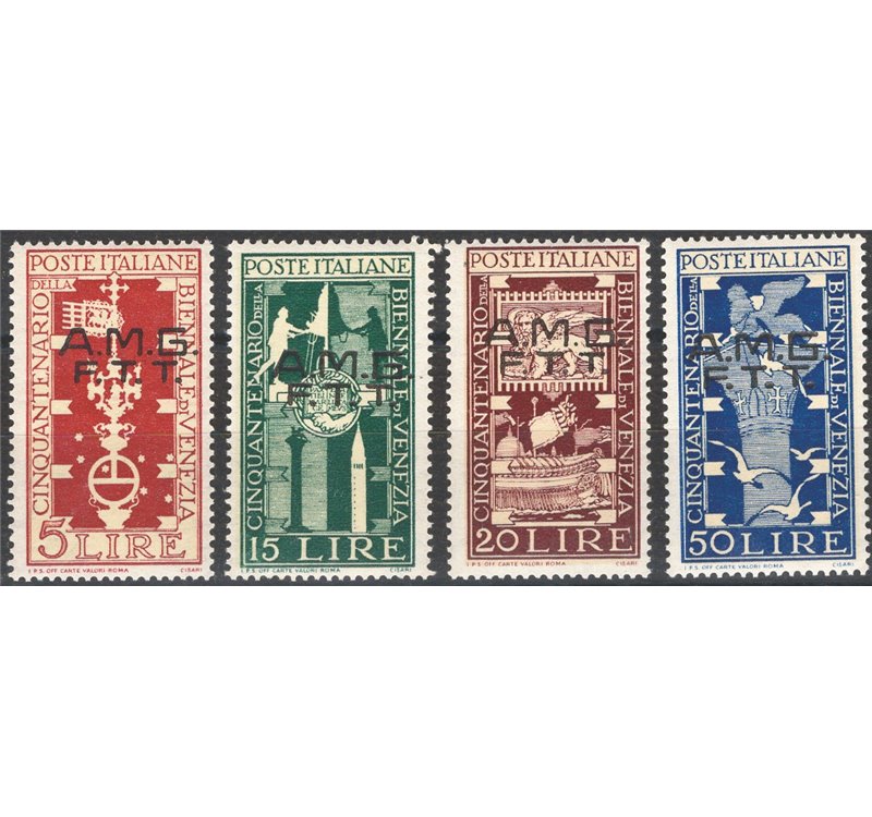 1949 - Trieste A, Biennale di Venezia, serie n° 35/38. Cat. € 50 (**)