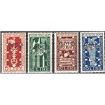 1949 - Trieste A, Biennale di Venezia, serie n° 35/38. Cat. € 50 (**)