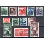 1949/50 - Trieste A, Democratica, serie n° 56/67. Cert.: IC. Cat. € 450 (**)