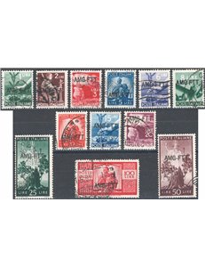 1949/50 - Trieste A, Democratica con soprast. su una riga “AMG FTT”, serie n° 56/67. Cat. € 150 (U)