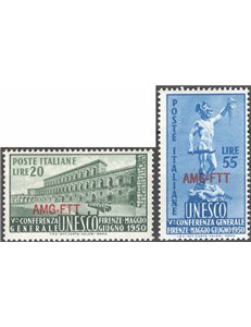 1950 - Trieste A, UNESCO, serie n° 71/72. Cat. € 35 (**)