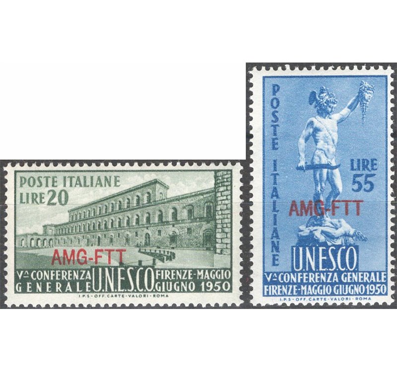 1950 - Trieste A, UNESCO, serie n° 71/72. Cat. € 35 (**)