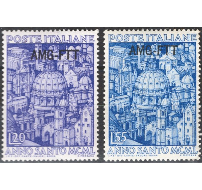 1950 - Trieste A, Anno Santo, serie n° 73/74. Cat. € 60 (**)