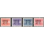 1947 - Trieste, Segnatasse sabaudo, serie n° 1/4. Cat. € 70 (**)