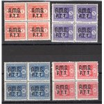 1947 - Trieste A, Segnatasse Stemma sabaudo, serie n° 1/4 in quartina. Cert.: IC. Cat. € 300 (**)