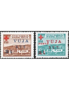 1948 - Trieste B, Croce Rossa soprast. "Vuja S.t.t. 2 L.", serie n° 4/5. Cert.: Biondi. Cat. € 960 (**)