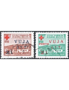 1948 - Trieste B, Croce Rossa, serie n° 4/5. Cert.: IC. Cat. € 900 (U)