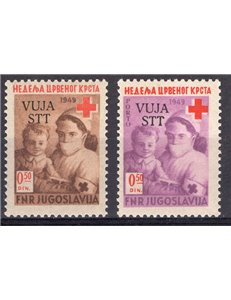 1950 - Trieste B, Croce Rossa, serie n° 33/34. Cat. € 50 (**)