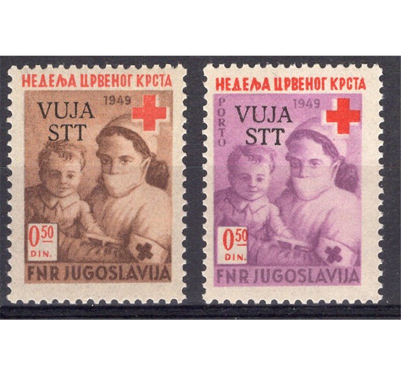 1950 - Trieste B, Croce Rossa, serie n° 33/34. Cat. € 50 (**)